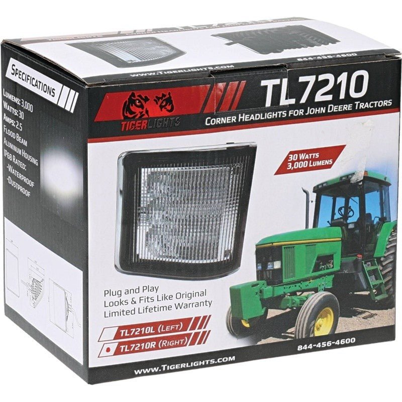 TIGER LIGHTS REPLACES JOHN DEERE LED WORK LIGHT AL78178 FOR 6010 STENS TL7210R - OPE Quality Parts