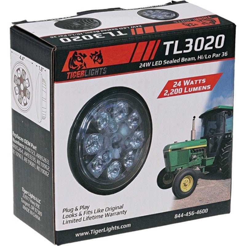 TIGER LIGHTS REPLACES JOHN DEERE LED SEALED LIGHT AR93335 FOR 2155 STENS TL3020 - OPE Quality Parts