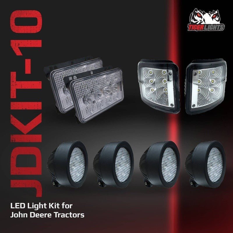 TIGER LIGHTS REPLACES JOHN DEERE LED LIGHT KIT TL5680 FITS 6215 STENS JDKIT - 10 - OPE Quality Parts