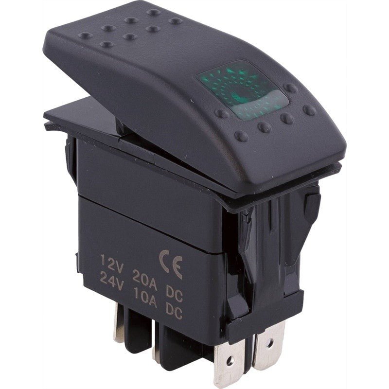 TIGER LIGHTS REPLACES TIGER LIGHTS LED ROCKER SWITCH 12 - 24V GREEN STENS TLSW2 - G - OPE Quality Parts