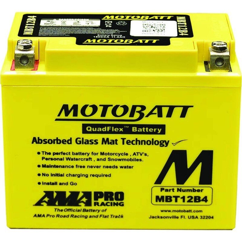 MOTOBATT BATTERY DUCATI 395.2.013.1C MBT12B4 813125 KAWASAKI 12V STENS MBT12B4 - OPE Quality Parts