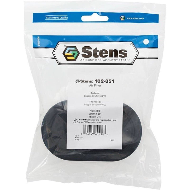 12PC REPLACES BRIGGS AND STRATTON AIR FILTER FOR 09P702 092J0B STENS 102 - 851 - 12 - OPE Quality Parts