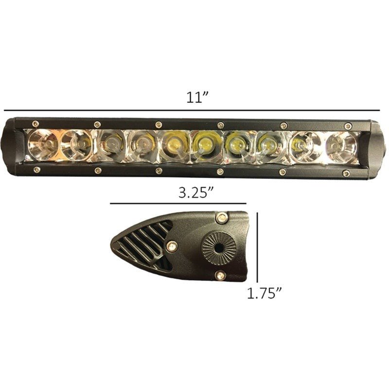 TIGER LIGHTS UNIVERSAL LED LIGHT BAR 10IN SPOT FLOOD 5700 LUMEN 3 STENS TL10SRC - OPE Quality Parts
