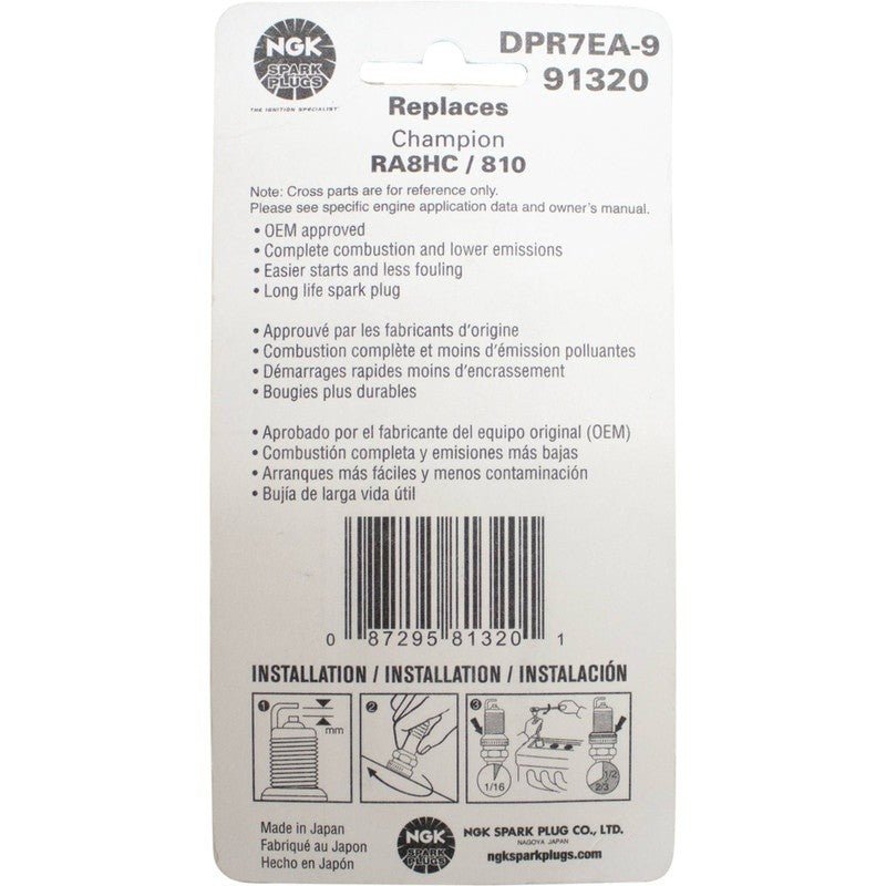 REPLACES NGK SPARK PLUG 5129 UNIVERSAL DPR7EA - 9 DPR7EA9 809 STENS 130 - 908 - OPE Quality Parts