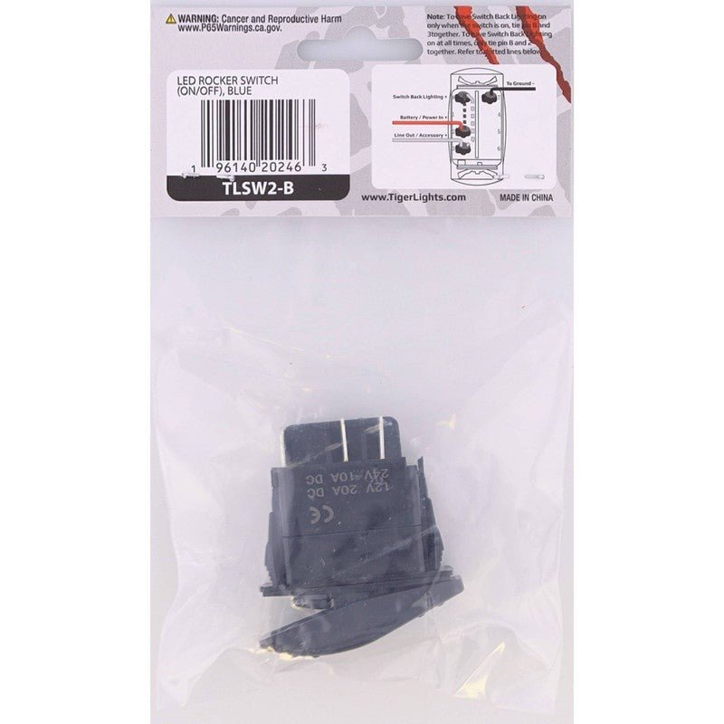 TIGER LIGHTS REPLACES TIGER LIGHTS ROCKER SWITCH 12 - 24V UNIVERSAL STENS TLSW2 - B - OPE Quality Parts