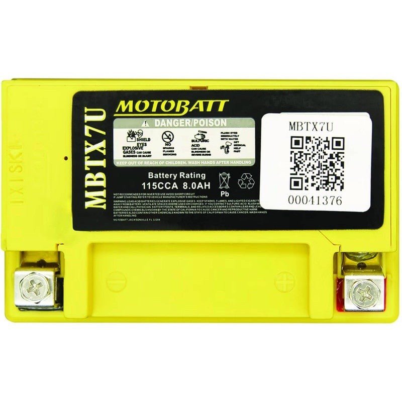 MOTOBATT BATTERY REPLACES HONDA MBTX7U KAWASAKI YAMAHA SUZUKI 12V STENS MBTX7U - OPE Quality Parts