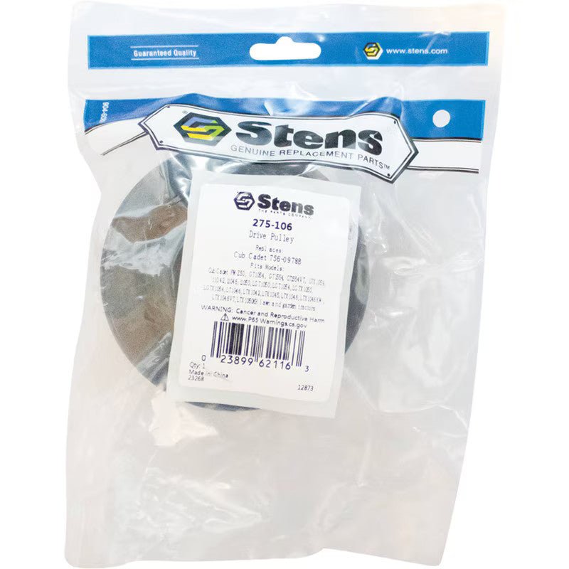 REPLACES CUB CADET DRIVE PULLEY 756 - 0978B FITS LTX1046 GT1554 16" STENS 275 - 106 - OPE Quality Parts