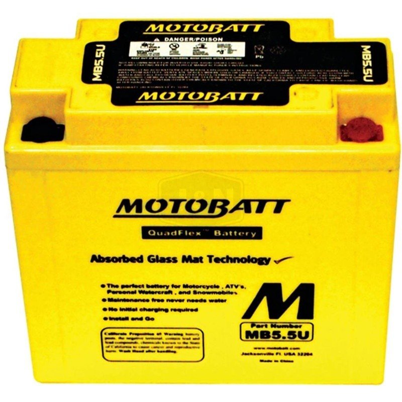 MOTOBATT BATTERY MB5.5U YAMAHA 12N - 553B0 - 00 - 00 UNIVERSAL CAPACITY STENS MB5.5U - OPE Quality Parts