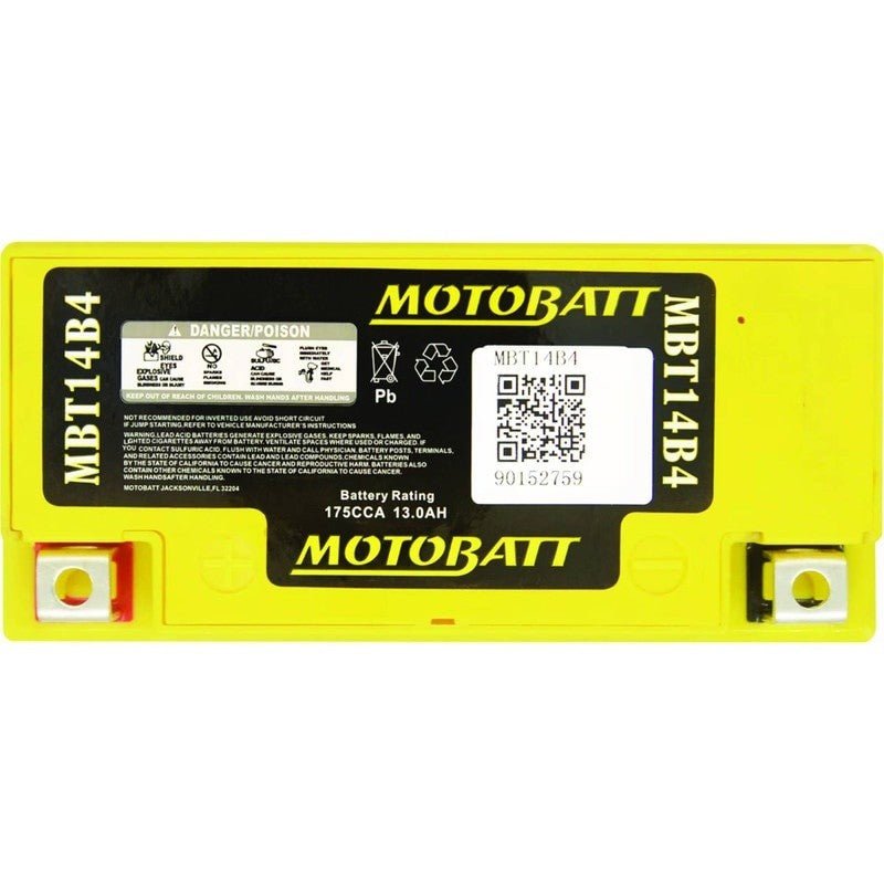 MOTOBATT BATTERY MBT14B4 YAMAHA 5EA - 82100 - 10 - 00 12V 13AH 175CCA STENS MBT14B4 - OPE Quality Parts