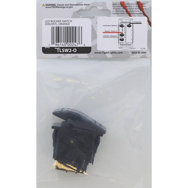 TIGER LIGHTS REPLACES TIGER LIGHTS LED ROCKER SWITCH 12-24V ORANGE STENS TLSW2-O