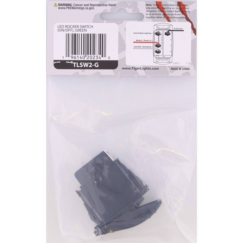 TIGER LIGHTS REPLACES TIGER LIGHTS LED ROCKER SWITCH 12 - 24V GREEN STENS TLSW2 - G - OPE Quality Parts