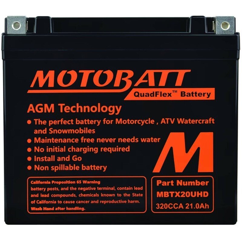 MOTOBATT BATTERY MBTX20UHD HARLEY DAVIDSON 65989 - 90 813195 STENS MBTX20UHD - OPE Quality Parts