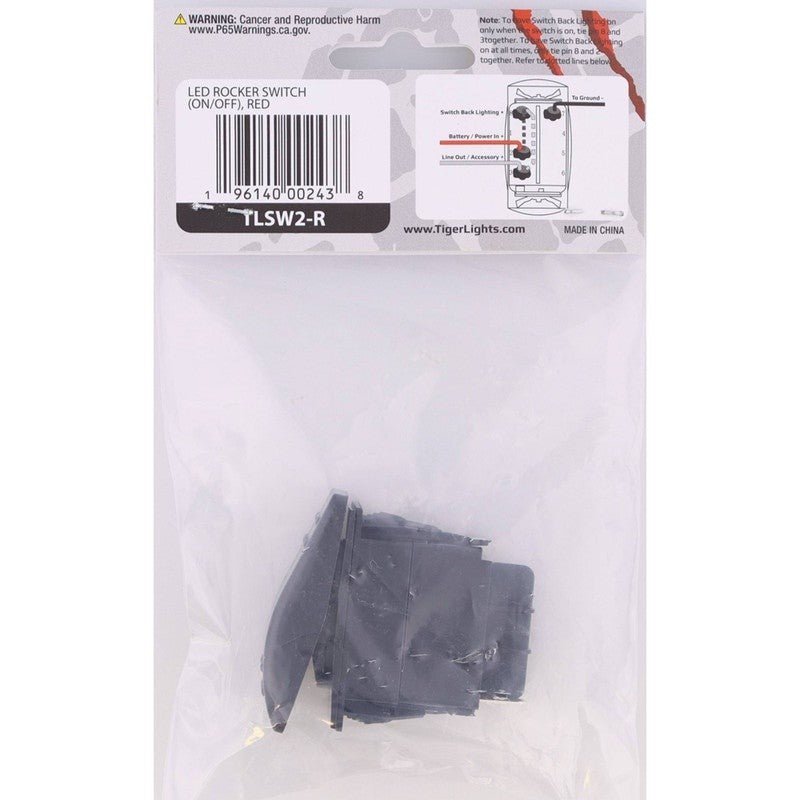TIGER LIGHTS REPLACES TIGER LIGHTS LED ROCKER SWITCH 12 - 24V RED STENS TLSW2 - R - OPE Quality Parts