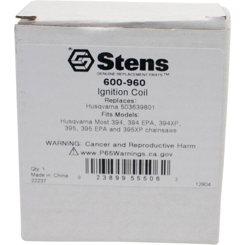 REPLACES HUSQVARNA IGNITION COIL 503639801 394 FITS 394XP 395 STENS 600 - 960 - OPE Quality Parts