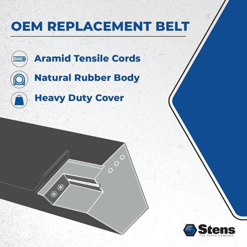 REPLACES WRIGHT DECK BELT 71460065 MFG. FITS 652R 652B EFI 57 3 8" STENS 265 - 936 - OPE Quality Parts