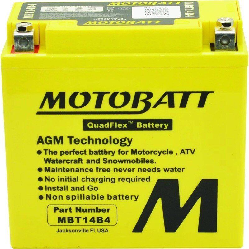MOTOBATT BATTERY MBT14B4 YAMAHA 5EA - 82100 - 10 - 00 12V 13AH 175CCA STENS MBT14B4 - OPE Quality Parts