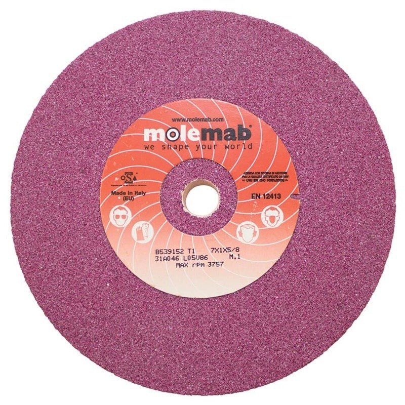 MOLEMAB GRINDING WHEEL 7X1X5 8 46 GRIT RUBY 5 8" 1" 7" STENS 750 - 011 - OPE Quality Parts