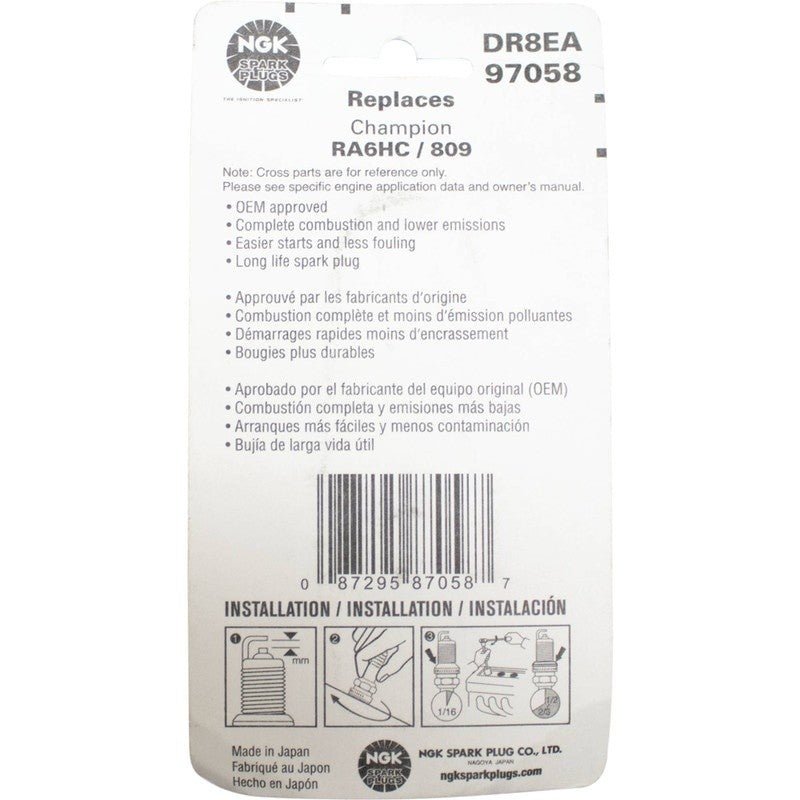 REPLACES NGK SPARK PLUG 7162 DR8EA UNIVERSAL 7162DR8EA 809 Z9Y STENS 130 - 905 - OPE Quality Parts
