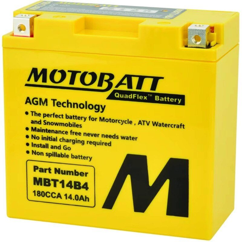 MOTOBATT BATTERY MBT14B4 YAMAHA 5EA - 82100 - 10 - 00 12V 13AH 175CCA STENS MBT14B4 - OPE Quality Parts