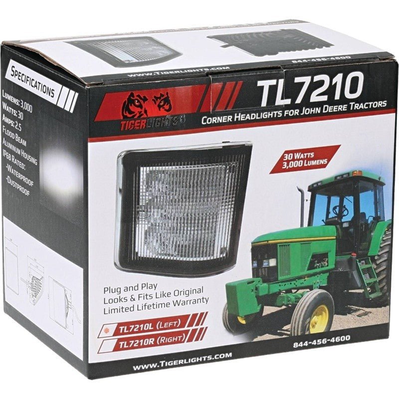 TIGER LIGHTS REPLACES JOHN DEERE LED WORK LIGHT AL78177 FITS 6010 STENS TL7210L - OPE Quality Parts